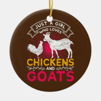 Landtiere Hühnerziege Bauer Frauen Niedliche Girls Keramik Ornament