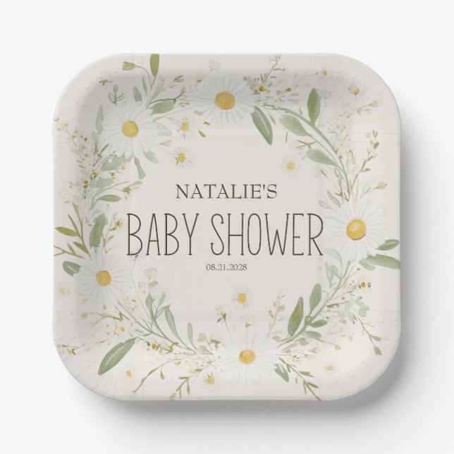 Landtiere Meadow Friends Kinderdusche Pappteller (Vorderseite)