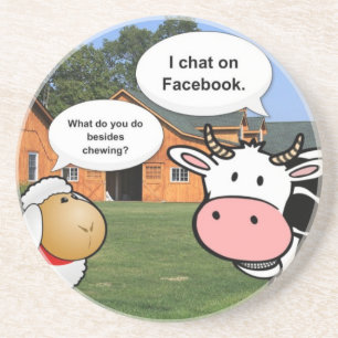 Landtiere niedlich Cartoon lustige Facebook-Chat Sandstein Untersetzer