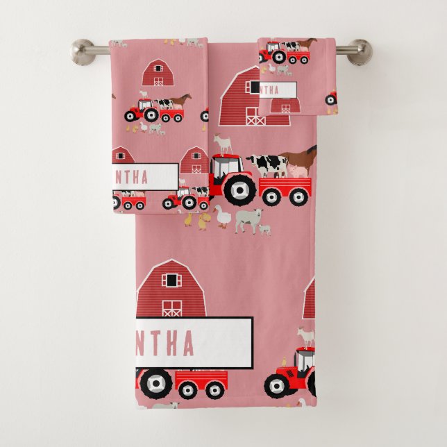 Landtiere & Red Traktor Barnyard Girls Muster Badhandtuch Set (Insitu)