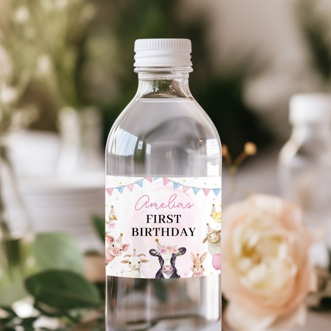 Landtiere rosa Mädchen Geburtstag (Von Creator hochgeladen)