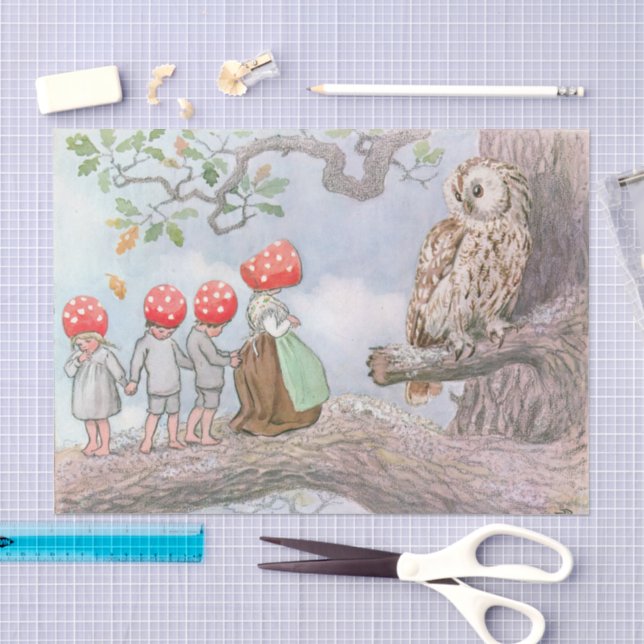 Landtiere und Kinder Elsa Beskow Seidenpapier (Handwerk)