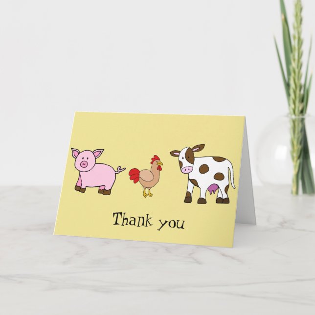 Landtiere, vielen Dank Dankeskarte (Vorderseite)