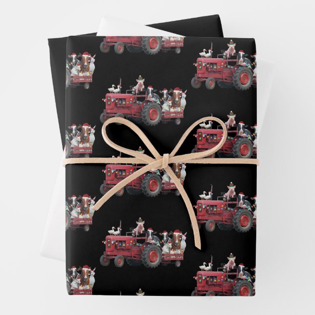 Landtiere Weihnachten Lkw Landtracker Weihnachten  Geschenkpapier Set (Beispiel)