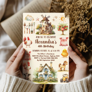 Landtiere zum Geburtstag Einladung