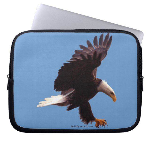 Landung Bald Eagle Wildlife Foto Art Laptopschutzhülle (Vorderseite)