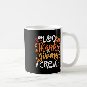 Landung Erntedank Crew Arbeit und Lieferung Kranke Kaffeetasse