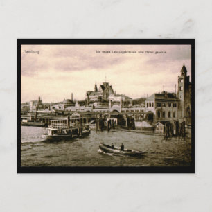 Landungsbrücken, Hamburg, Deutschland Vintag Postkarte