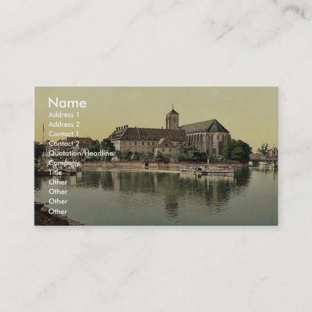 Landungsplatz, Sand-Kirche, Breslau, Schlesien, Visitenkarte (Vorderseite)