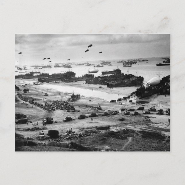 Landungsschiffe, die Ashore auf dem Strand von Oma Postkarte (Vorderseite)