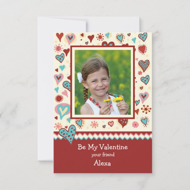 Landvalentine-Foto-Klassenzimmer-Karte Einladung (Vorderseite)