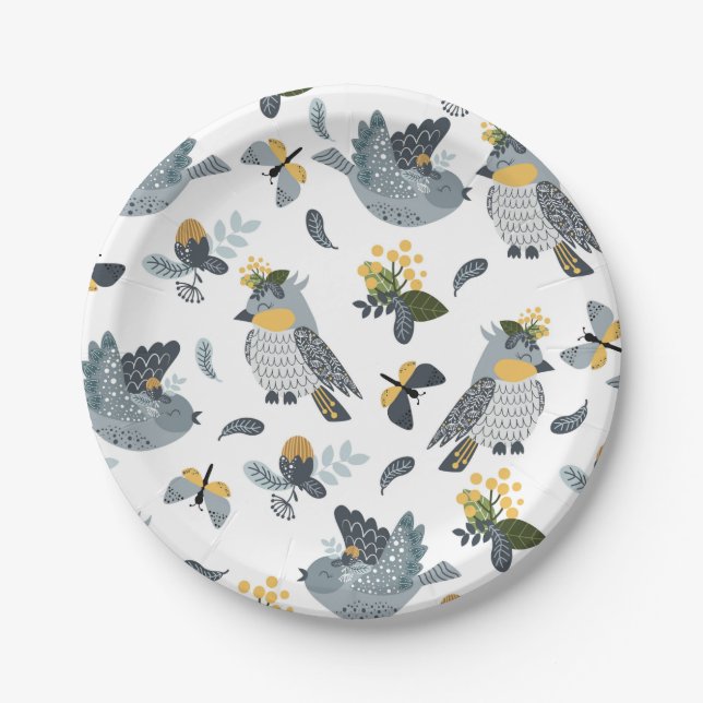 Landvögel Pappteller (Vorderseite)