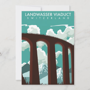 Landwasser Viadukt Schweiz T - Shirt Postkarte