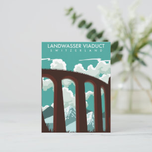 Landwasser Viadukt Schweiz T - Shirt Postkarte