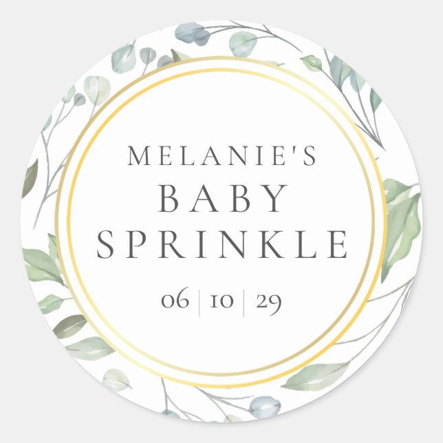 Landweide Baby Sprinkle / Dusche / Paare Runder Aufkleber (Vorderseite)