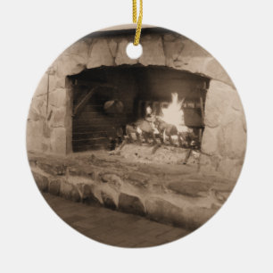 Landweihnachten im Ferienhaus-Ornament Keramikornament