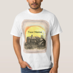 Landwirt auf dem Weg zur Weide Traktor T-Shirt