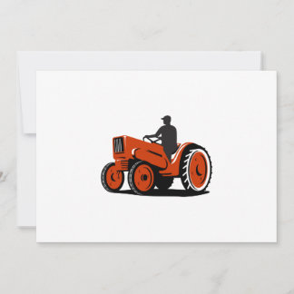 Landwirt fährt Oldtimer-Traktor Retro