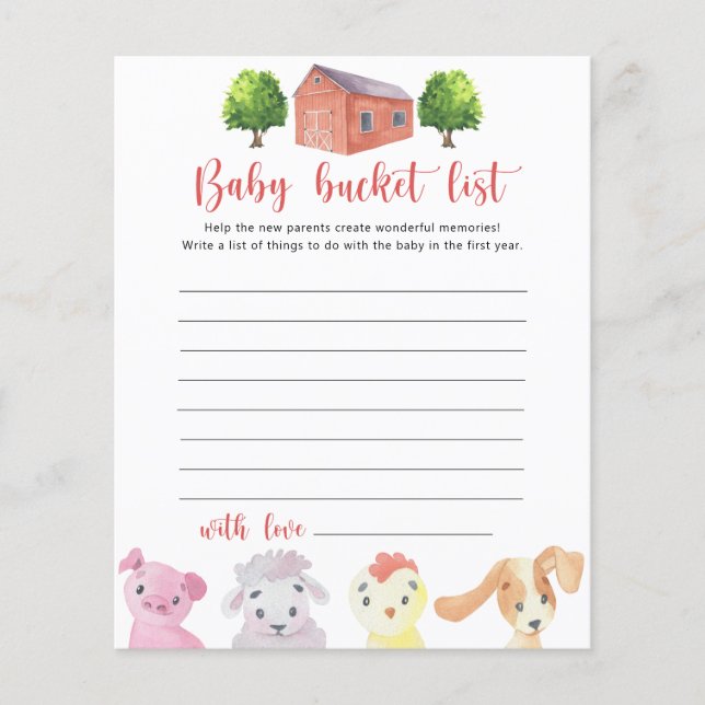 Landwirtschaft - Baby-Eimer-Liste (Vorderseite)