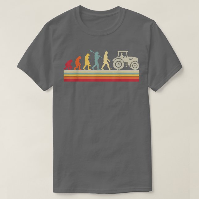 Landwirtschaft Evolution Vintager Bauer T - Shirt (Design vorne)