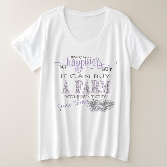 LANDWIRTSCHAFT | Geld kann Glück nicht kaufen Große Größe T-Shirt (Design vorne)