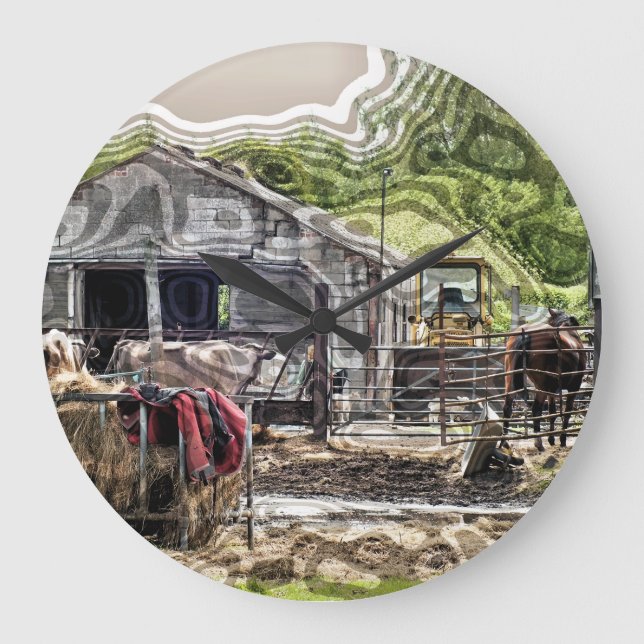 LANDWIRTSCHAFT GROßE WANDUHR (Vorderseite)