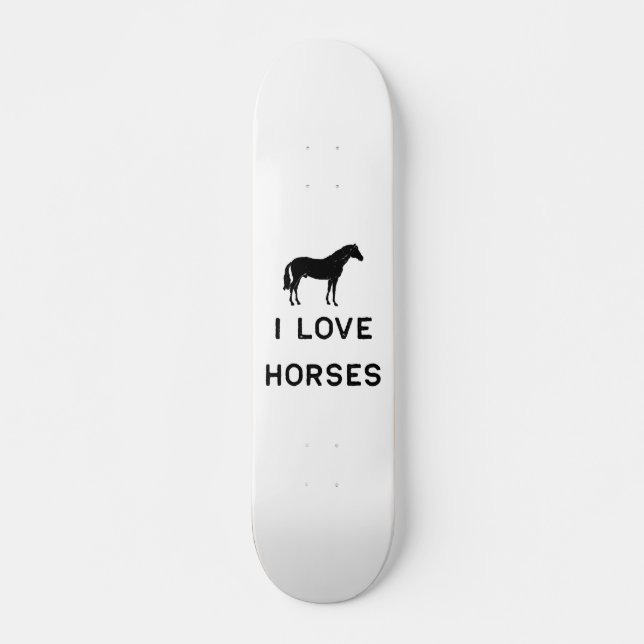 Landwirtschaft I Liebe Pferde Niedliche schwarze G Skateboard (Vorne)