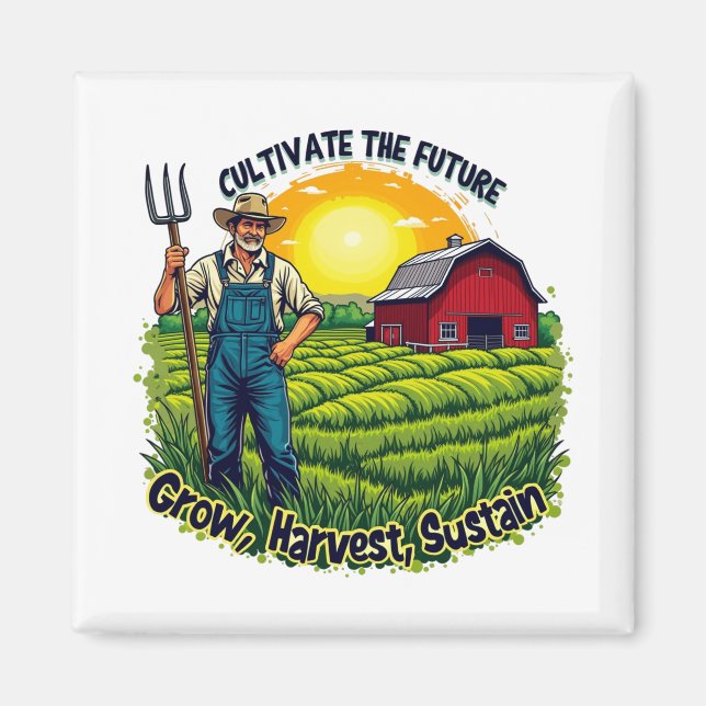 Landwirtschaft in Lover Künftiger Bauer Magnet (Vorne)