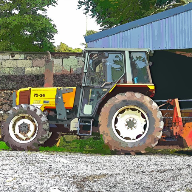 LANDWIRTSCHAFT LEINWANDDRUCK (Just time to stop for the farmer to stop for lunch before heading back to the fields on his tractor.)
