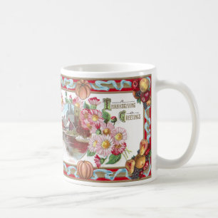 Landwirtschaft, Obst und rosa Mums Erntedankfest Kaffeetasse