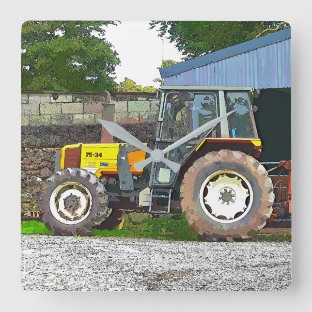 LANDWIRTSCHAFT QUADRATISCHE WANDUHR (Vorderseite)