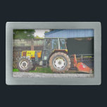 LANDWIRTSCHAFT RECHTECKIGE GÜRTELSCHNALLE<br><div class="desc">Nur Zeit,  um für den Bauer zu stoppen für das Mittagessen,  bevor er wieder auf die Felder auf seinem Traktor.</div>