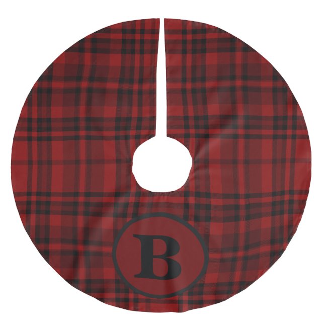 LANDWIRTSCHAFT ROT GINGHAM ÜBERPRÜFT KARIERT POLYESTER WEIHNACHTSBAUMDECKE (Vorderseite)