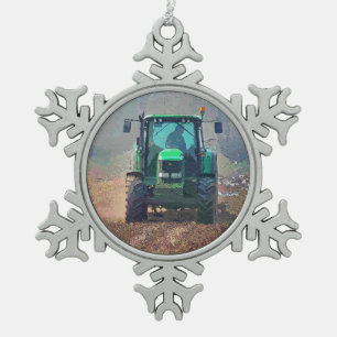 LANDWIRTSCHAFT SCHNEEFLOCKEN Zinn-Ornament