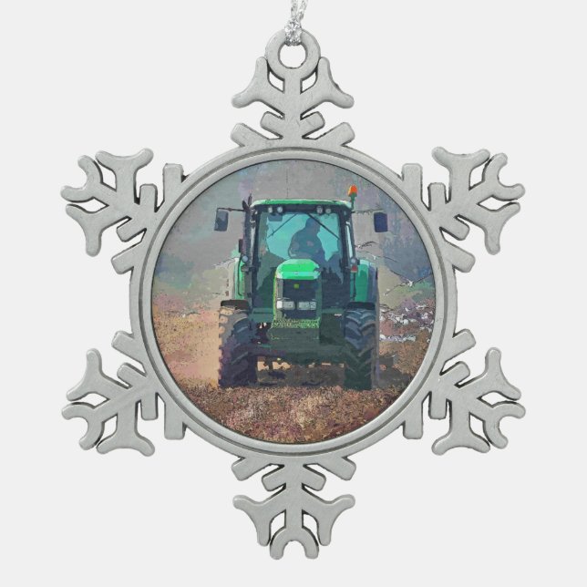 LANDWIRTSCHAFT SCHNEEFLOCKEN Zinn-Ornament (Vorderseite)