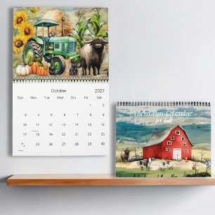 Landwirtschaft Spaß Kinder 12-Monat Wandkalender