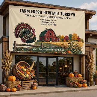 Landwirtschaftlich frische Heritage-Puten-Weihnach Banner