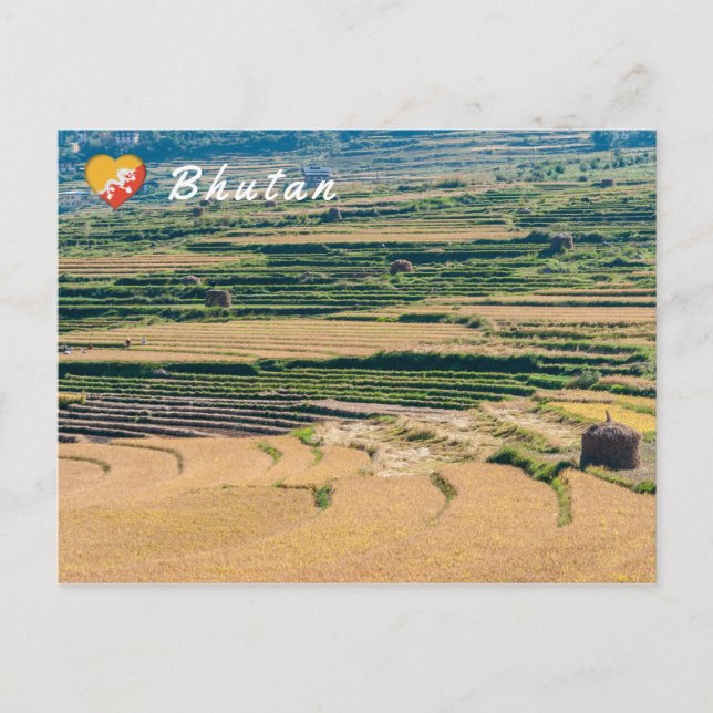 Landwirtschaftliche bhutanische Landschaft Postkarte (Vorderseite)