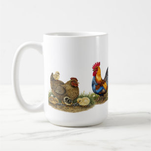 Landwirtschaftliche Familien-Hahn-und-Henne-Teekan Kaffeetasse
