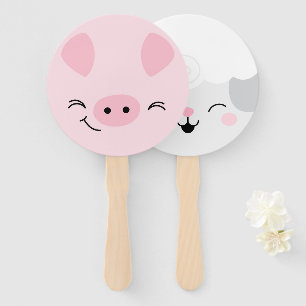 Landwirtschaftliche Freunde Schweinefleisch und La Fächer