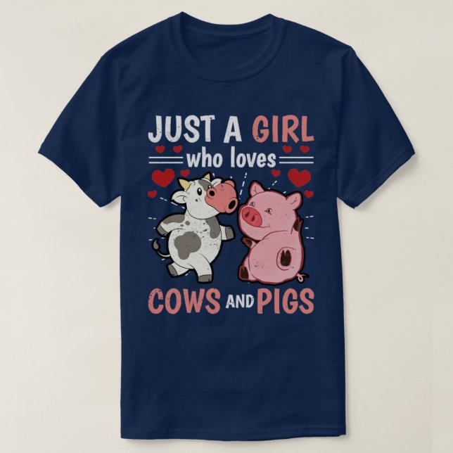 Landwirtschaftliche Mädchen Schweinefleisch Bauer  T-Shirt (Design vorne)