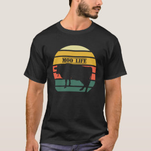 Landwirtschaftliche Moo Life Kuh Muster T-Shirt