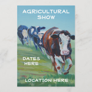 Landwirtschaftliche Show-Einladungen 4 Kühe Einladung