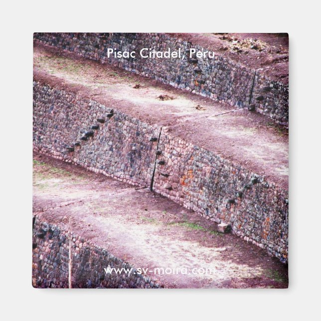 Landwirtschaftliche Terrassen, Pisac Citadel, Peru Magnet (Vorne)