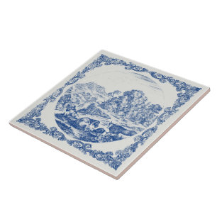 Landwirtschaftliche Tiere Landszene Vintage Delft Fliese