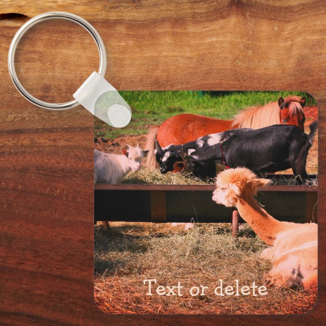 Landwirtschaftliche Tierfreunde Natur Personalisie Schlüsselanhänger (Vorderseite)