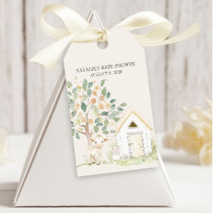Landwirtschaftliche Tierwiesenfreunde Baby Shower Geschenkanhänger