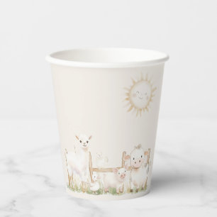 Landwirtschaftliche Tierwiesenfreunde Baby Shower Pappbecher