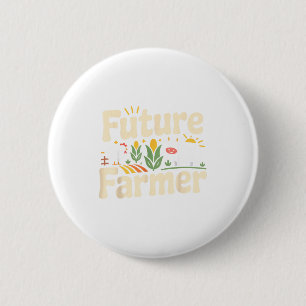 Landwirtschaftlicher Landwirt Traktor Zukunft Kuns Button