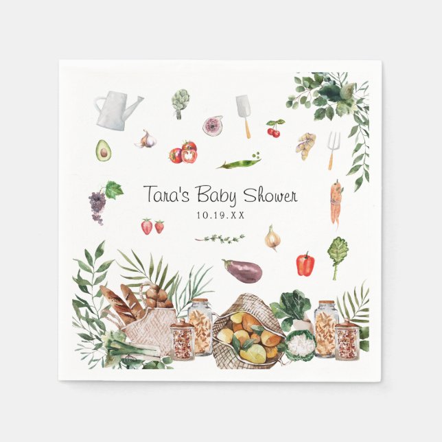 Landwirtschaftlicher Markt | Babydusche Serviette (Vorderseite)